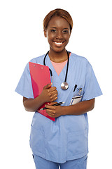 Image showing Female practitioner ready to assist senior doctor