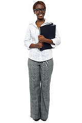 Image showing African woman executive ready for presentation