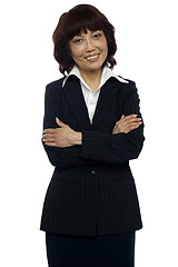 Image showing Business manager posing with her arms crossed