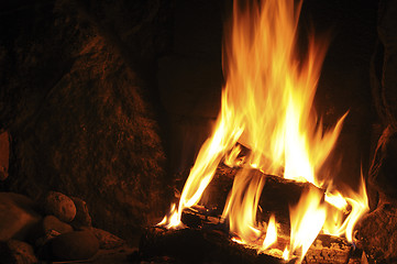 Image showing Log fire