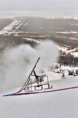 Image showing snow gun spray