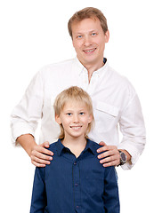 Image showing Portrait of father and son in the studio