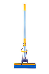 Image showing Modern blue plastic broom