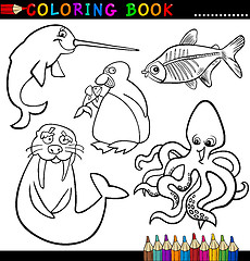 Image showing Animals for Coloring Book or Page