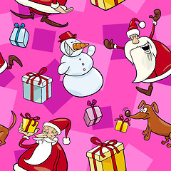 Image showing Christmas Cartoon Seamless Pattern