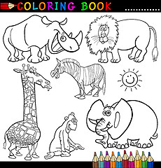 Image showing Animals for Coloring Book or Page
