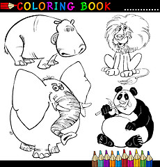 Image showing Animals for Coloring Book or Page