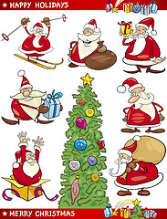 Image showing Cartoon Set of Christmas Themes