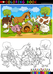 Image showing Farm and Livestock Animals for Coloring