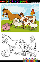 Image showing Farm and Livestock Animals for Coloring