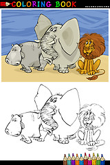 Image showing Wild Safari Animals for Coloring