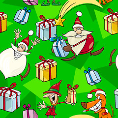 Image showing Christmas Cartoon Seamless Pattern
