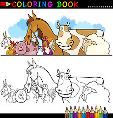Image showing Farm and Livestock Animals for Coloring