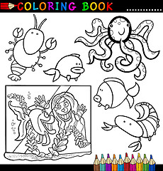 Image showing Animals for Coloring Book or Page