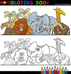 Image showing Wild Safari Animals for Coloring