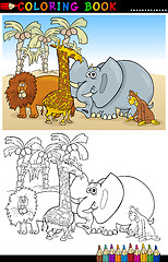 Image showing Wild Safari Animals for Coloring