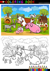 Image showing Farm and Livestock Animals for Coloring