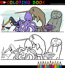 Image showing Marine and Sea Life Animals for Coloring