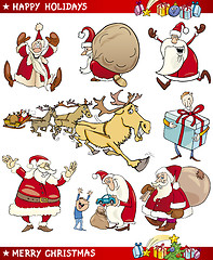 Image showing Cartoon Set of Christmas Themes