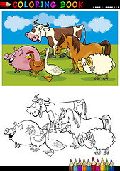 Image showing Farm and Livestock Animals for Coloring