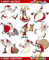 Image showing Cartoon Set of Christmas Themes