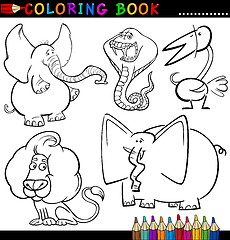 Image showing Animals for Coloring Book or Page