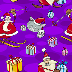 Image showing Christmas Cartoon Seamless Pattern