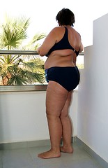 Image showing Overweigh woman in bikini