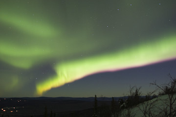 Image showing Colorful aurora band in the night sky