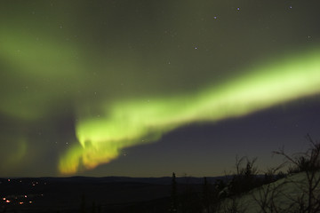 Image showing Active aurora with some color