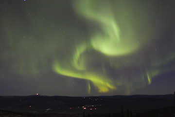 Image showing Bending northern lights