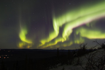 Image showing Multiple colorful bands of the northern lights