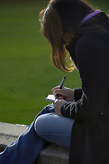 Image showing Woman writing