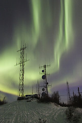 Image showing Double aurora band and two antennas