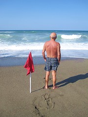 Image showing Man on a beach