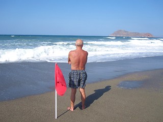 Image showing Man on a beach