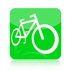 Image showing Green bicycle icon