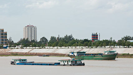 Image showing River vessels in Cambodia