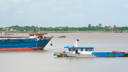 Image showing River vessels in Cambodia