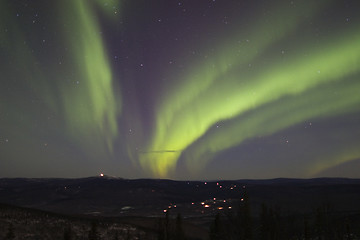 Image showing Aurora Borealis in cold night of Alaska