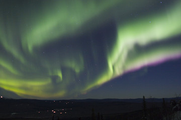 Image showing Very fast moving arc of aurora