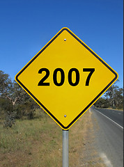 Image showing Empty warning road sign