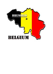Image showing Map,arms and flag of Kingdom of Belgium