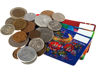 Image showing credit cards and coins