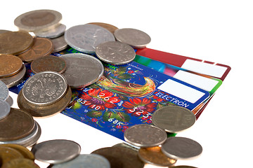 Image showing credit cards and coins