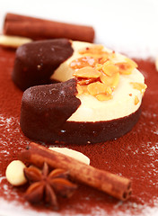 Image showing Christmas ice cream with nuts
