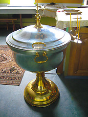 Image showing Religious place with metal tub