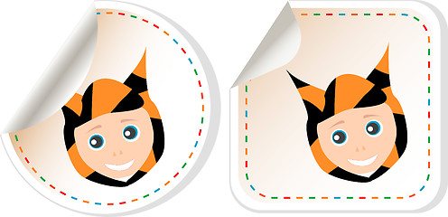 Image showing set of cartoon smile baby boy invitation card