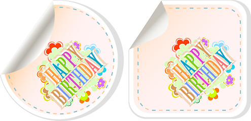 Image showing Happy birthday and holidays stickers form