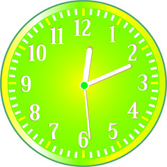 Image showing Clock yellow circle icon. Vector illustration